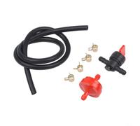 Small Engine Fuel Line Kit with Filter and Valve | High pressure resistant, oil for proof rubber, traps dirt debris, easy fuel control, for durable metal clips