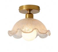 Small Entryway Ceiling Light, Vintage Petal Semi Flush Mount Fixture