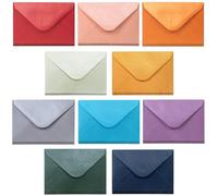 Small Envelopes, 100-Count Mini Envelopes for Gift Cards, Business Cards & Notes, 10 Metallic Colours, 10.16 x 6.9 cm