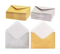 Small Envelopes, 100-Count Mini Envelopes for Gift Cards, Business Cards & Notes, Gold & Silver, 50 Each, 10.16 x 6.9 cm