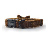 (Small, Espresso) HugglePets Skye & Murphy Teddy Dog Collar & Bow Tie