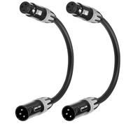 SMALL-EYE XLR Cables 1 Foot 3-Pin XLR Male to Female Microphone Cables Pro Grade 22 AWG (OFC) Balanced XLR Short Cables- 2 Pack