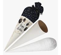 Small Fabric Gift Bag for Birthday, Happy Birthday Motif, 35 cm, Decorative Gift Bag with Paper Blank and Insert, Reusable Gift Packaging 2 in 1 [149]