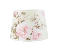 Small Fabric Lampshade Pink White Flowers Motif for E14 Table Lamp Bedside Lamp Shade Textile
