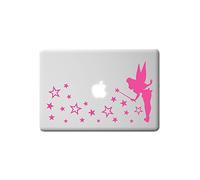 Small Fairy Princess Star dust wall Sticker Decal Art for Baby Girls Nursery, Laptop, Mirror, Window, Pink, 29x16.5 cm