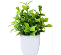 Small Fake Plants in Pots Artificial Eucalyptus Ivy for Shelf Bathroom Kitchen Decor - Plastic Faux Greenery Lifelike Leaves - 19cm Persian Leaf Design(Leafy Plant)