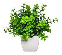 Small Fake Plants in Pots Artificial Eucalyptus Ivy for Shelf Bathroom Kitchen Decor - Plastic Faux Greenery Lifelike Leaves - 19cm Persian Leaf Design(Milan Grass)