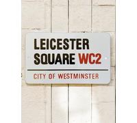 Small Famous London Streets replica -Metal Wall/Door Art - 12.5cm x 7.5cm (5" x 3") (Leicester Square)