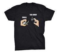 Small Far Away Funny Cow Father Ted Quote T-Shirt (Black, S)