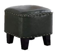 Small Faux Leather Footstool Ottoman with Stable Wooden Legs Padded Seat Support Small Step Stool for Foot Rest Holds Up to 200kg