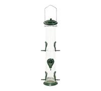 Small Feeding Station - Clear Viewing Bottle Weather Resistant Food Stand Indoor Aviary Cage Accessory Wild Bird Attraction Tool