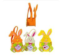 Small Felt Gift Bag Easter Valentine Kiss Me Rabbit Design Reusable Treat Bag for Easter Eggs, Chocolates, Candy, Party Favors, Kids Gift Bag, Random Colours