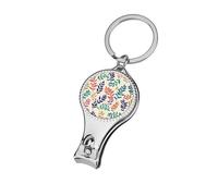 Small Fern Leaves Pattern Green Orange Purple Nail Clippers Toenail Clipper Cutters Professional Nail Trimmer Nail Cuticle Cutter for Women Men