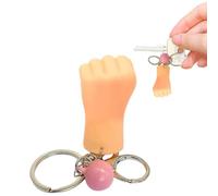 Small Finger Hands Keychain,Flat Hand Keychain,Realistic Flexible Finger Puppets,Funny Durable Hand Toys for Doll Show Cat Interaction Easter Day Party