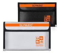 Small Fireproof Money Bag for Cash and Documents (8x5", Inside/External Size), 2-Pack Money Pouch with Water Resistant Zipper, Waterproof Safe Bag Set, 3 Layers (Silicone/Glass Fiber/Aluminum Foil)