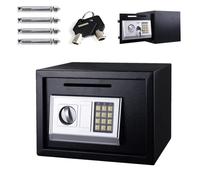 Small Fireproof Safe,Digital Safes for Home,Mini Safewith Code, Digital Electronic Safe Box with Two Keys & 2 Locking Bolts, for Home Office,35x25x25cm/Black