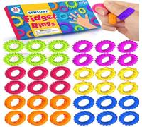 SMALL FISH 36 Pack Fidget Sensory Rings Sensory Finger Toy for Kids Adults