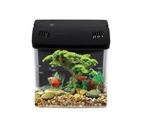 Small Fish Tank Aquarium - 22 x 22 x 17 cm PC | Shrimp Tank with Filter Desktop Betta Jellyfish Turtle Habitat | Compact Aquatic Pet Supplies for Home Office Living Room Table Decor