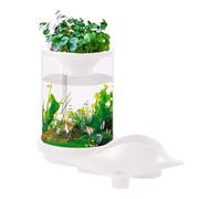 Small Fish Tank - Aquarium Tropical | Translucent Fish Tank With Filter System | Self-Sustaining Aquaponic Filter | Portable Desktop Betta Ecosystem For Fish Store, Home, Workplace, Apartment