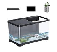 Small Fish Tank: Creative Aquarium Kit with Decorative Basket, Compact Desktop Tank | Aquarium for Jellyfish, Shrimp, Guppy, Modern Home Decor, Display
