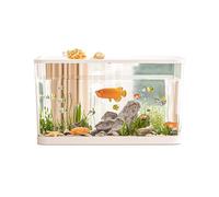 Small Fish Tank, Creative Filtering, Silent Flowing Water, Micro Landscape, Office Desktop, Home Decoration, Small Luxury Landscape Desktop Tank in Home Living Room,A,S