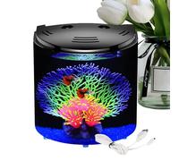 Small Fish Tank | Desktop Fish Tanks Compact Aquarium With Water Pump | Transparent Fish Aquarium | ec-ological High-definition Fish Tank For Betta, Crab, Sea Monkeys, Shrimp, Snail