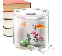 Small Fish Tank | Desktop Fish Tanks Compact Aquarium With Water Pump | Transparent Fish Aquarium | ec-ological High-definition Fish Tank For Betta, Crab, Sea Monkeys, Shrimp, Snail