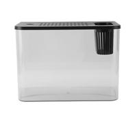 Small Fish Tank Ecological Plastic Clear Micro Landscape Desktop Aquarium for Goldfish Shrimp Betta Fish Turtle Miniature Design Space Saving Transparent Protective Lid (Black)