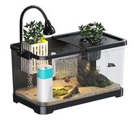 Small Fish Tank,Fish Aquarium, Desktop Betta Fish Tank With Filter And Light For Betta Shrimp Guppy Jellyfish Goldfish Beta(M)