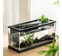 Small Fish Tank - High Transparency Acrylic Rectangular Aquarium Tank With Build-In Light and Water Pump Ecological Cycle System For Living Room Office Decor