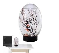 Small Fish Tank, LED Light Fish Bowl, Portable Desktop Aquarium, Creative Table Centerpiece, Modern Home,Office Decor, Ideal For Home, Studio, Hotel, 7.09x4.72 Inches