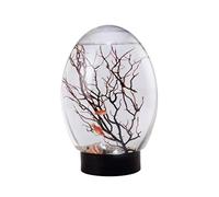 Small Fish Tank Mini Aquarium Goldfish Tank Ecosphere Closed Aquatic Ecosystem with LED Light Desktop Aquarium Stable Black Base No Need to Feed or Change Water