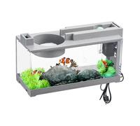 Small Fish Tank | Relaxing and Quiet Fish Starter Kit, Quiet Retro Small Fish Tank with Air Pump for Betta Fish, Shrimp, , Turtles, Reptiles, Camaro