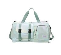 Small Fitness Bag, Wet and Dry Handbag, Including Shoe Compartment and Wet Pocket, with Adjustable Shoulder Strap, Suitable for Sports, Travel, Swimming and Dancing (reseda)
