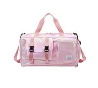 Small Fitness Bag, Wet and Dry Handbag, Including Shoe Compartment and Wet Pocket, with Adjustable Shoulder Strap, Suitable for Sports, Travel, Swimming and Dancing (Pale Pink)