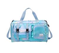 Small Fitness Bag, Wet and Dry Handbag, Including Shoe Compartment and Wet Pocket, with Adjustable Shoulder Strap, Suitable for Sports, Travel, Swimming and Dancing (Sky Blue)