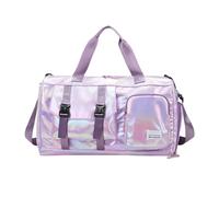 Small Fitness Bag, Wet and Dry Handbag, Including Shoe Compartment and Wet Pocket, with Adjustable Shoulder Strap, Suitable for Sports, Travel, Swimming and Dancing (Light Purple)
