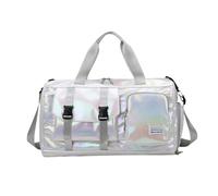 Small Fitness Bag, Wet and Dry Handbag, Including Shoe Compartment and Wet Pocket, with Adjustable Shoulder Strap, Suitable for Sports, Travel, Swimming and Dancing (Creamy White)
