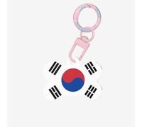 Small Flag of Republic of Korea Print Acrylic Pet ID Tags, Personalized Dog and Cat Bone Shaped Sign, for Large and Small Pet Collar