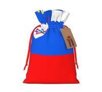 Small Flag of Slovenia Print Christmas Drawstring Candy Bags, Reusable Fabric Sacks, Gift Bag for Xmas Holiday Present Wrap