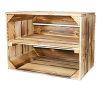 Small flamed box with middle shelf as shoe or bookcase / wooden box (1 box).