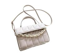 Small Flap Crossbody Bags, Fashion Chain PU Leather Shoulder Bag Women's Quilted Embossed Bag for Banquet Holiday Daily Life (White)