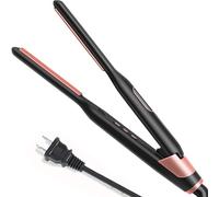 Small Flat Iron For Short Hair - Adjustable Temperature - Fast Heat Up (dual Voltage)
