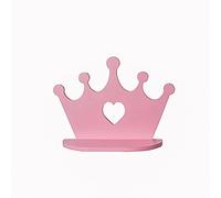 Small Floating Shelves Wooden Pink Crown Shape Wall Mounted Nordic Wood Storage Shelf Room Decoration Crafts Sundries Storage Rack Home Decor for Princess Room Daughter Girls Kids Bedroom Decorative