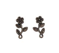 Small Flower Charms For Wind Chime Pendants, 18x9.6mm, Antique Bronze Color, 40 Pieces