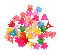 Small Flower Hair Claw Clips 40pcs Plastic Grip Clips | Kids Jaw Clamp Set, Comfortable Wear, Firmly Hold Strands, Baby Girls Hair Accessories Random Color