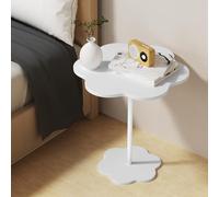 Small Flower Shaped Coffee Table for Narrow Spaces - Slim Bedside End Table for Living Room and Bedroom