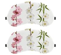 Small Flowers Bloom Gently on Plain White Anti-Mite Breathable Fabric Eye Cover with Adjustable Hook-and-Loop Strap
