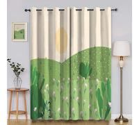 Small Flowers Curtains for Bedroom Moon Window Curtain for Bedroom, Thermal Insulated, Noise Reducing Curtains, Living Room-Curtain 66 x 72 Inch 2 PanelsYI7706