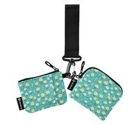 Small Flowers on Green Dual Wristlet Wallets for Women Minimalist Identity Card Protector with Zipper Coin Pocket for Work Travel 2 Packs, Multicolor, 4.13"(L) x 3.5"(W), Travel Accessory